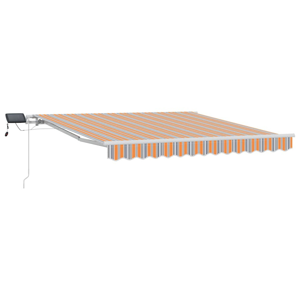 Auvent rétractable multicolore 350 x 250 cm tissu et acier