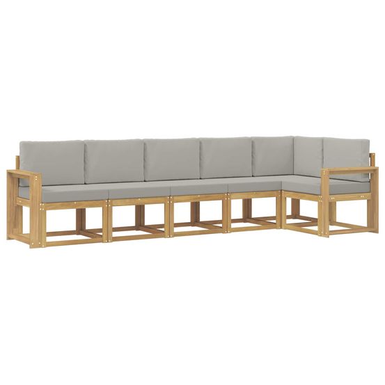 Ensemble de canapés d'extérieur 6 pc blanc et gris clair