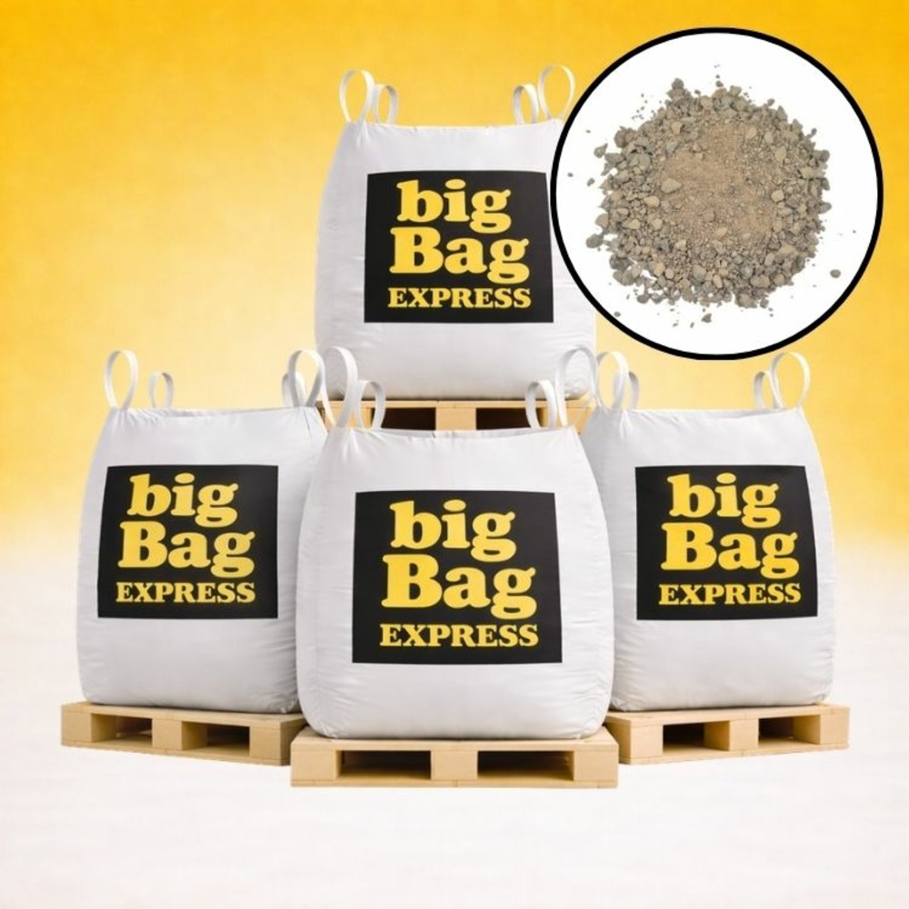 Pack 4 x big bag de +/- 1,5t sable à tranchée gris ø 0/6 mm - livraison premium