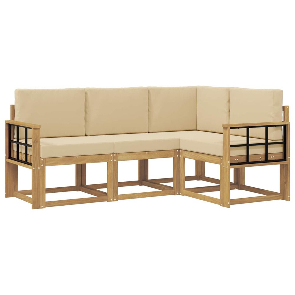 Ensemble de canapés d'extérieur 4 pc blanc et beige