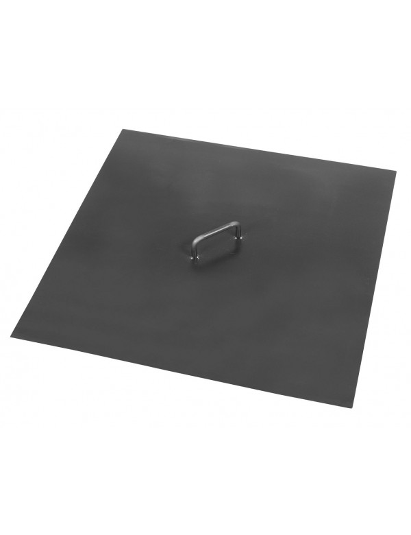 Couvercle de brasero carré 70x70 cm en acier noir