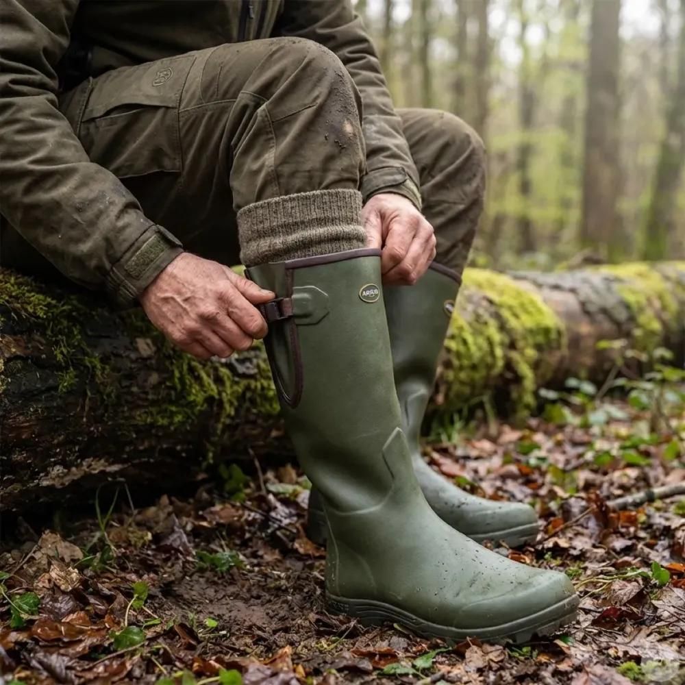 Bottes arxus pioneer nord green isolation caoutchouc