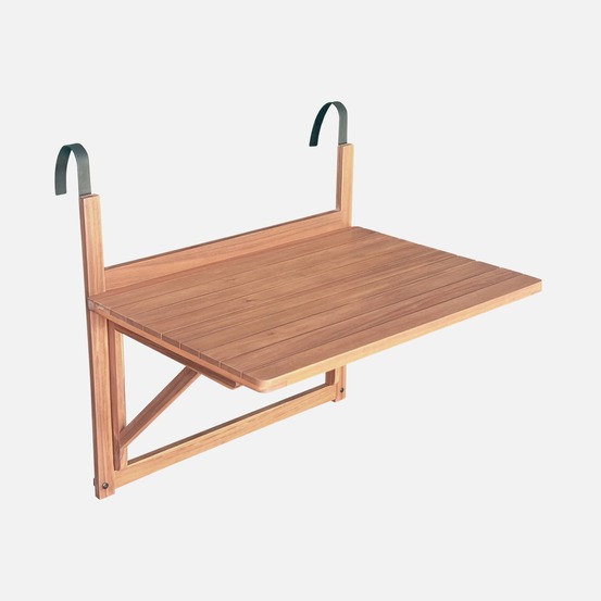 Table d'appoint en bois pour balcon, rectangulaire, rabattable, hauteur ajustable