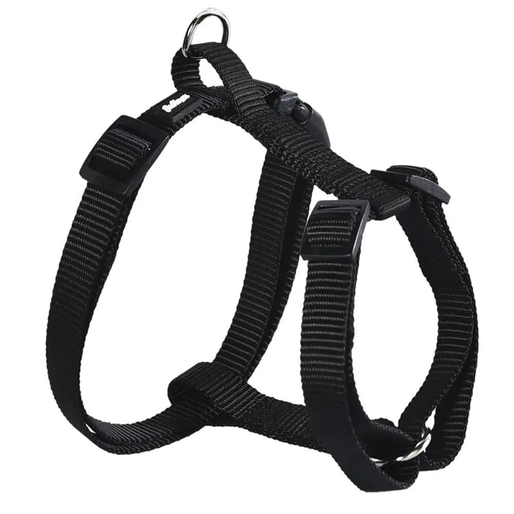 Harnais en nylon noir - ajustable 40-65 cm