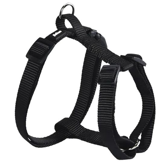 Harnais en nylon noir - ajustable 40-65 cm