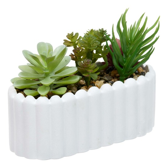 Plante artificielle wida 12 cm avec pot blanc