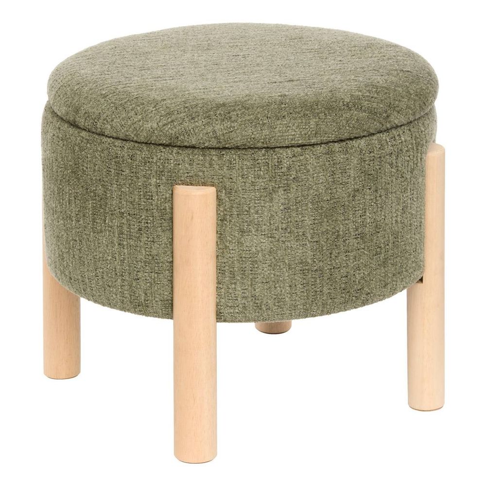 Tabouret coffre elki vert kaki 45,5x37x45,5 cm