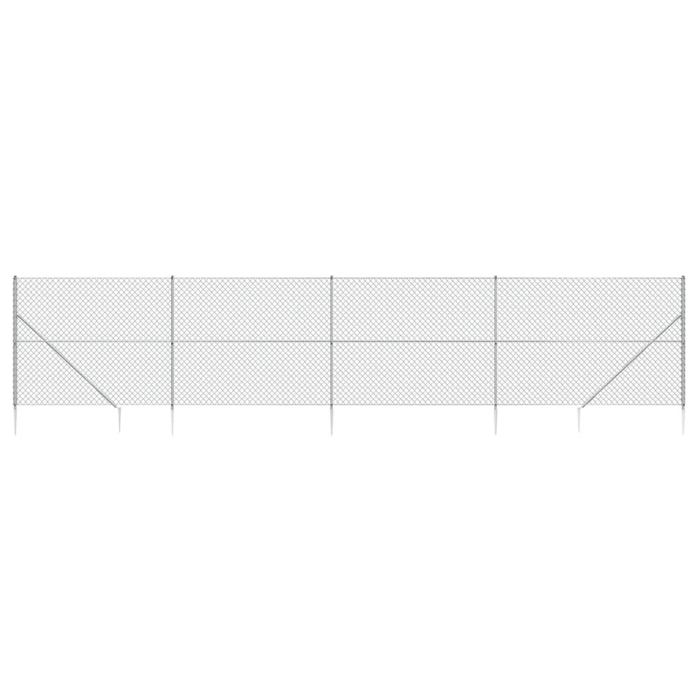 Clôture à mailles losangées avec ancrage argenté 2,2x10 m
