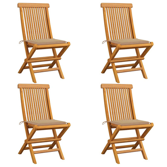 Chaises de jardin avec coussins beige