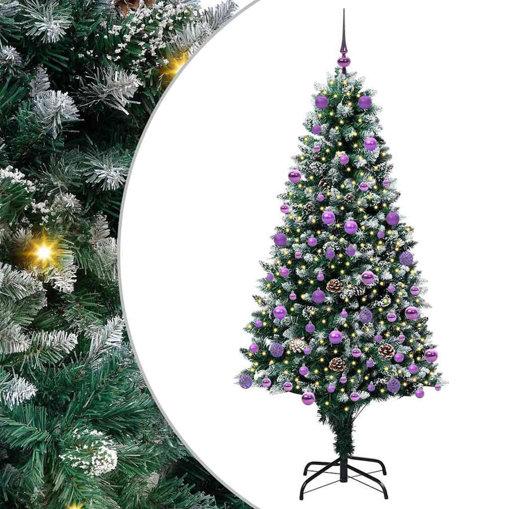 Sapin de noël artificiel vert 180 cm pvc, acier et plastique