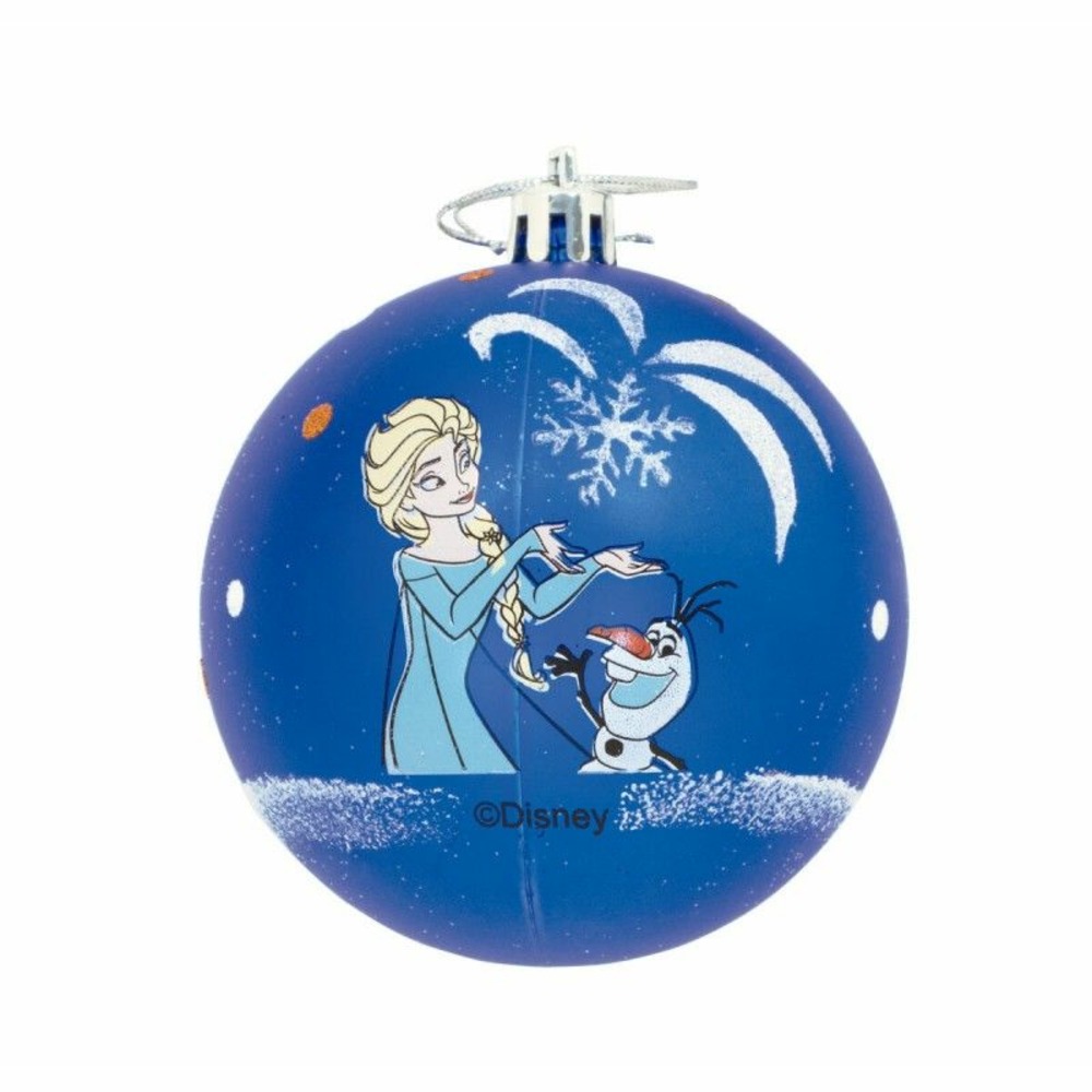 Boule de noël frozen memories 10 unités bleu blanc plastique (ø 6 cm)