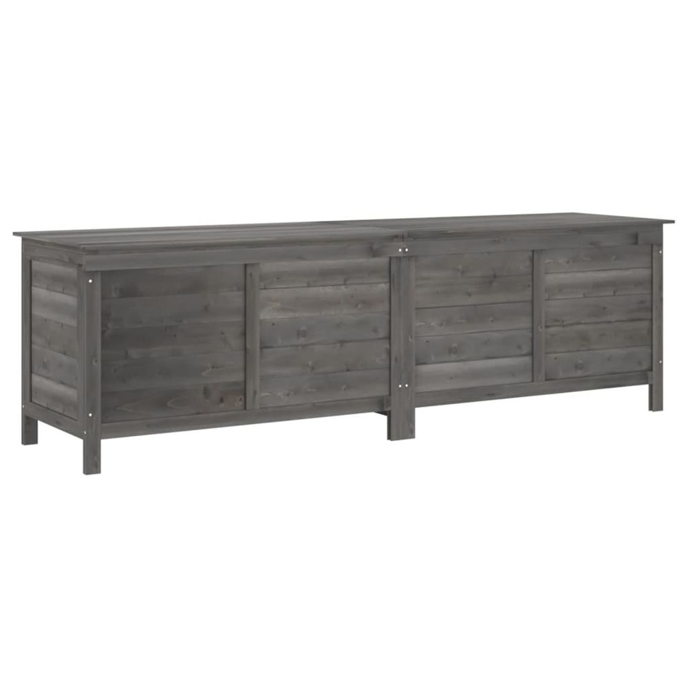 Boîte de rangement de jardin anthracite bois massif de sapin