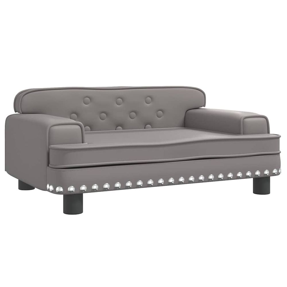 Lit pour chien gris 70x45x30 cm similicuir