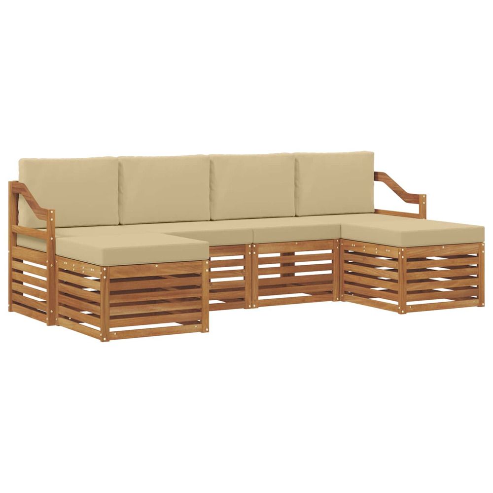 Ensemble de canapés d'extérieur 6 pc naturel et beige