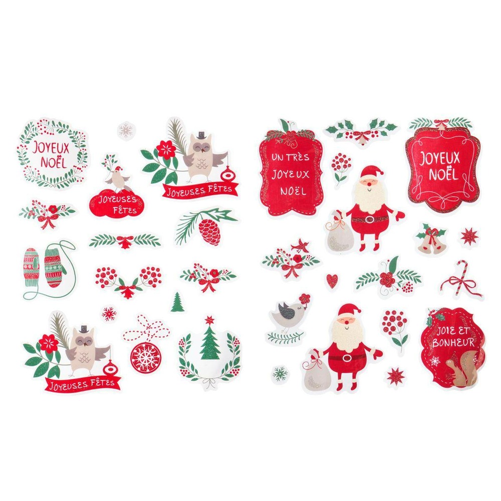 Stickers de noël pailletés 25x30