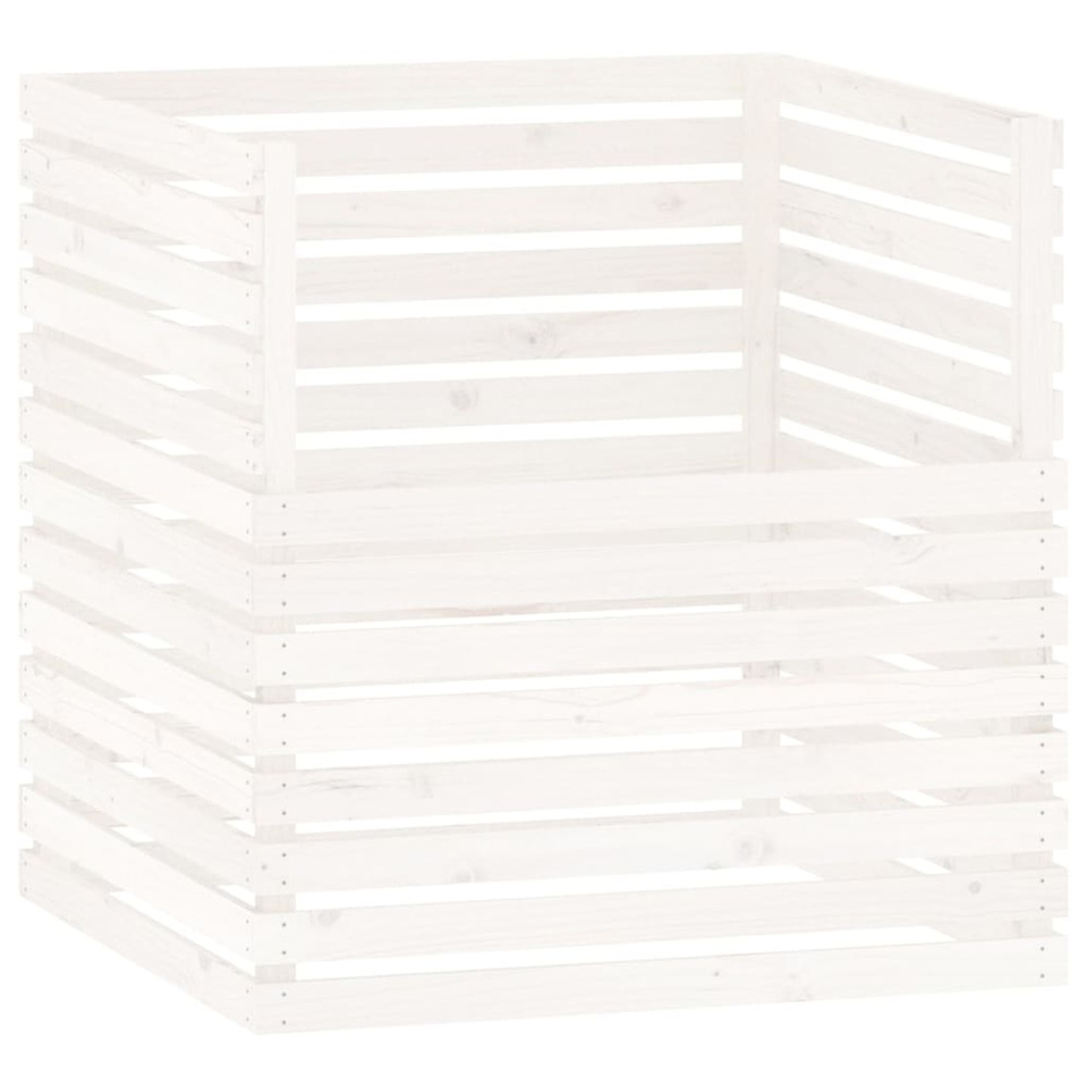 Composteur blanc 100x100x102 cm bois massif de pin