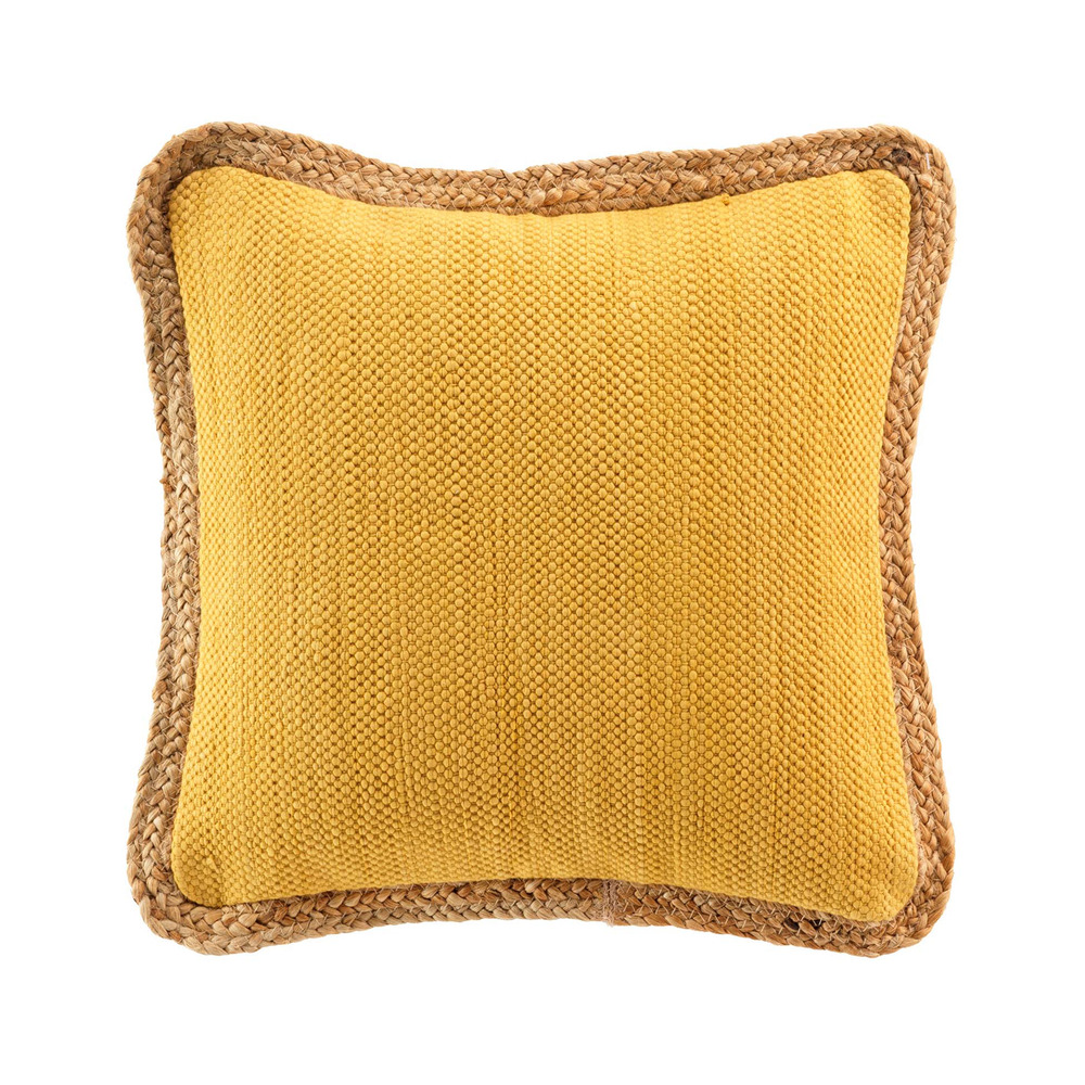Douceur d'interieur - coussin bifaces avec contour en jute