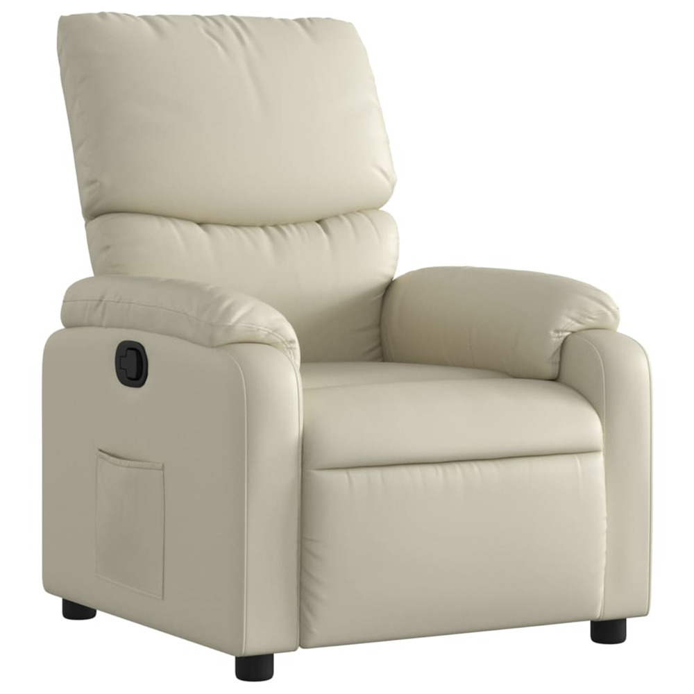 Fauteuil inclinable crème similicuir