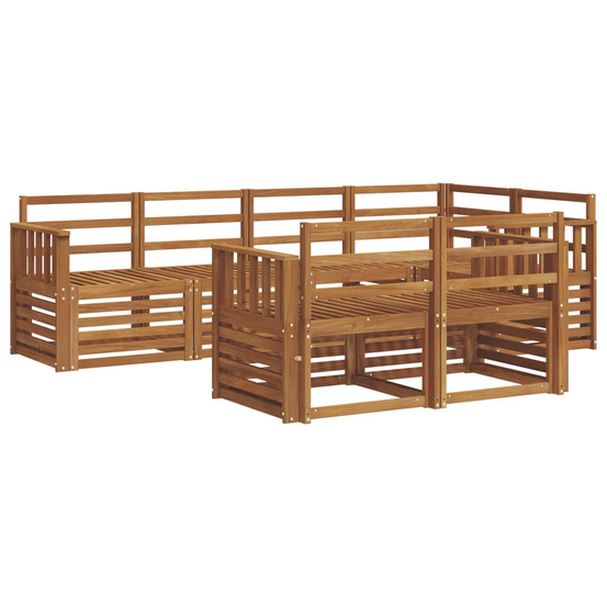 Ensembles de canapés 7 pcs naturel bois d'acacia massif