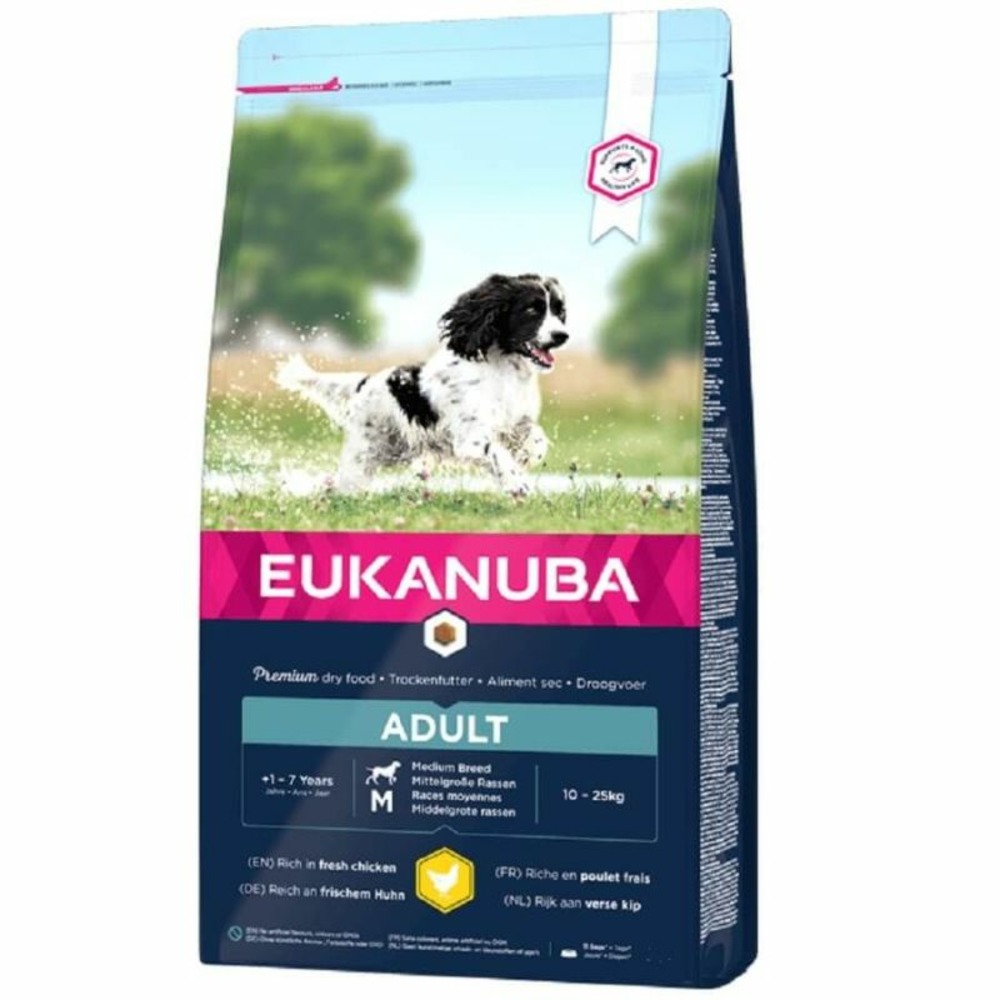 Croquettes chien adult medium poulet - eukanuba 15 kg