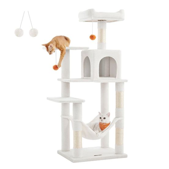 Arbre à chat hamac tour de jeux 143 cm gris clair