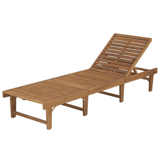 Chaise longue pliable bois d'acacia solide