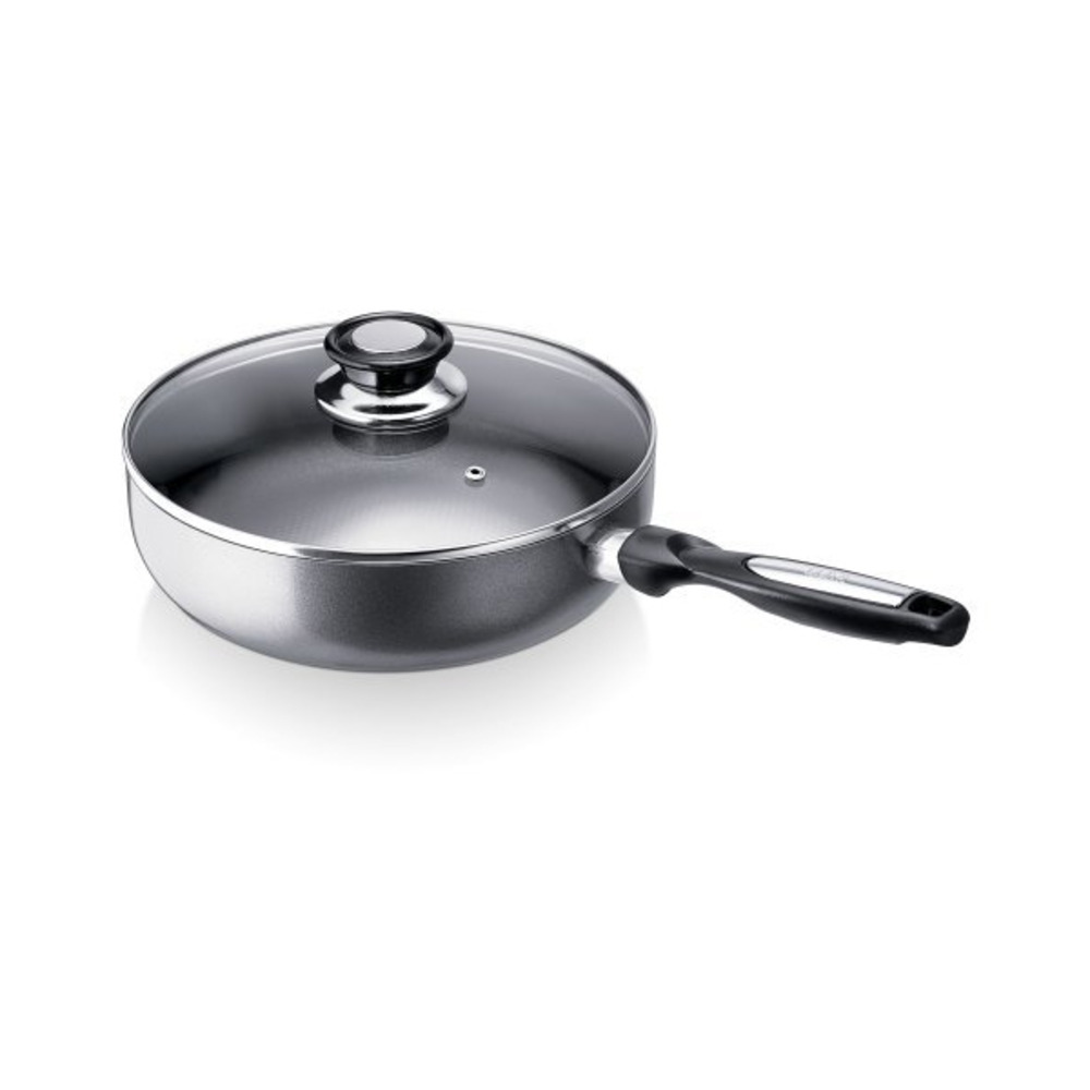 Sauteuse revêtement anti-adhésif 24cm + couvercle - 13075244