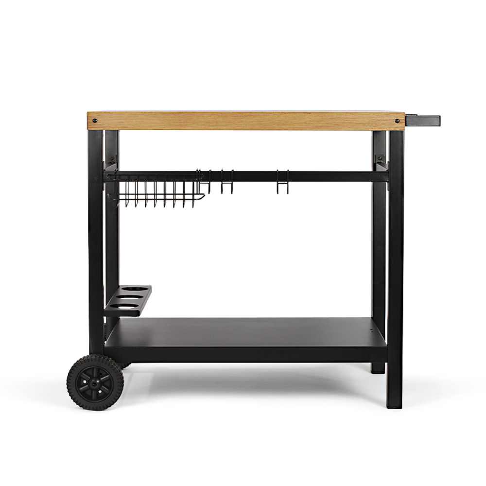 Chariot pour plancha noir/bois - gs131