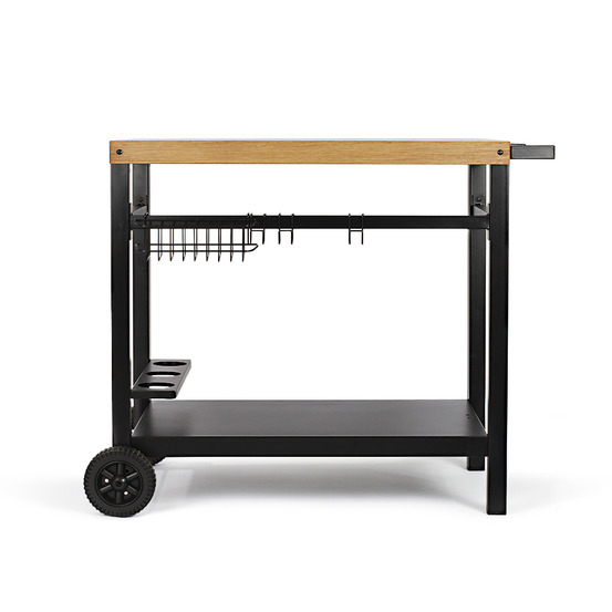 Chariot pour plancha noir/bois - gs131
