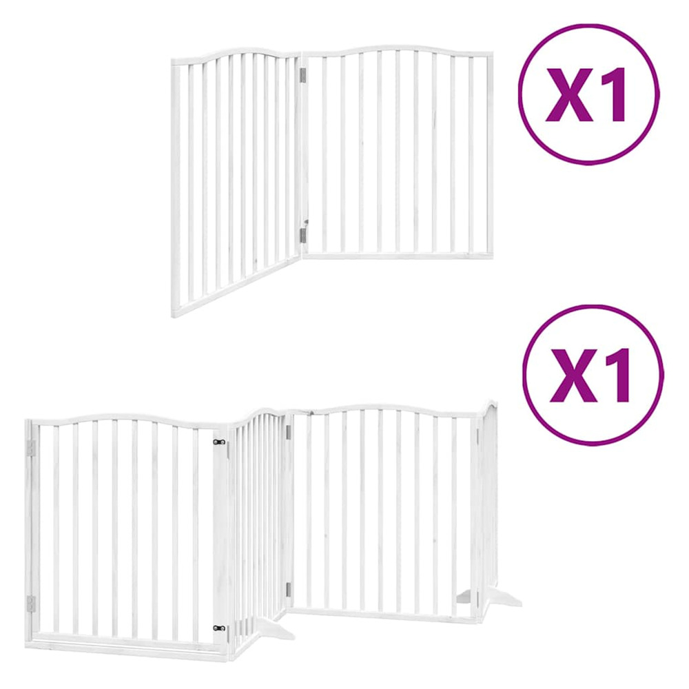 Barrière pour chien porte pliable 6panneaux blanc bois peuplier