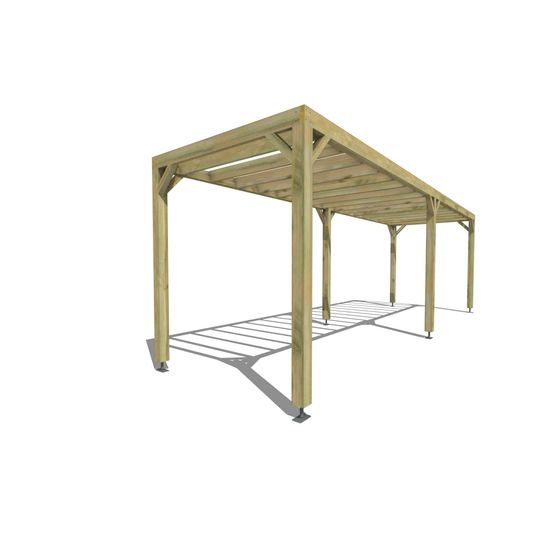 Pergola bois • 8m x 2m • indépendante • sens profondeur • lattage bois • livraison comprise