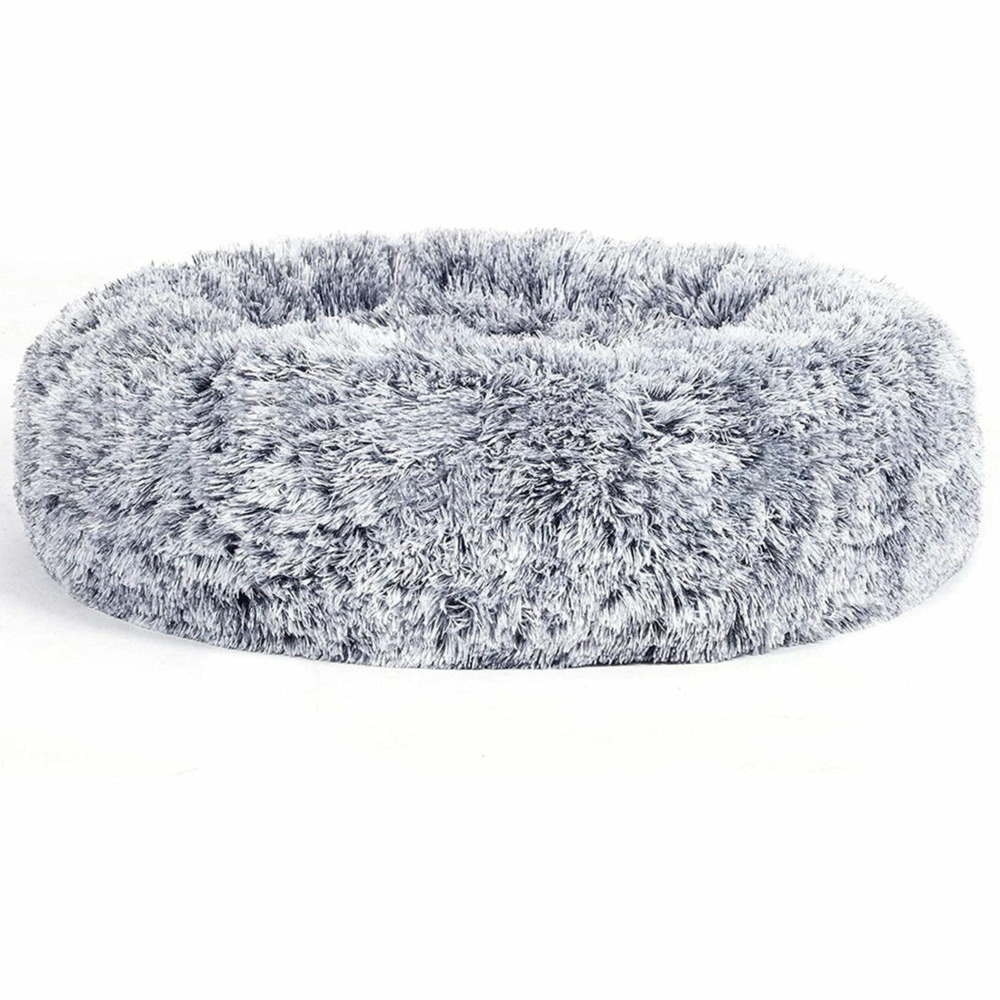 Panier pour chien lit pour chat tissu peluche 50 cm gris