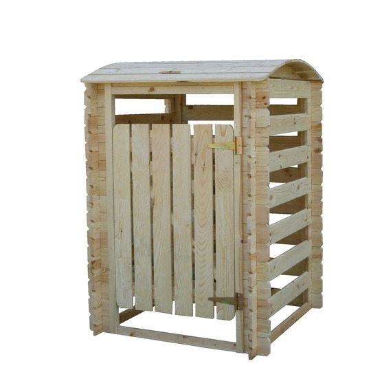 Cache poubelle en bois à porte verrouillables, 240 litres 97cm x 97cm x h137cm - m606-1