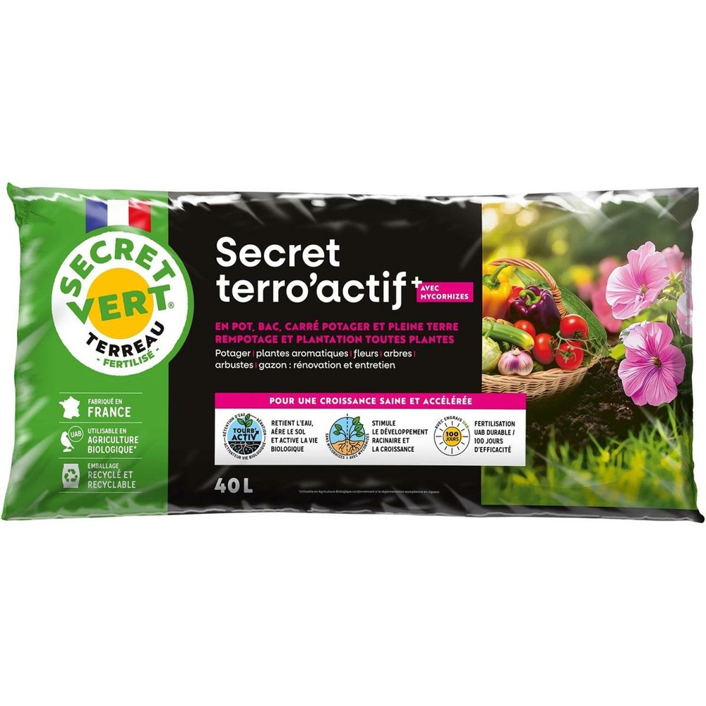 Terreau bio actif 40 litres unitaire