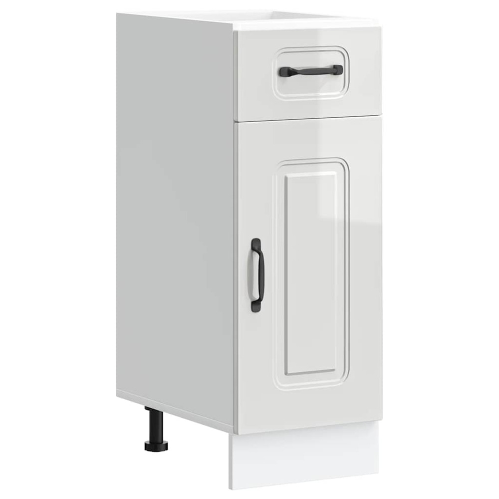 Armoire de cuisine kalmar blanc brillant bois ingénierie