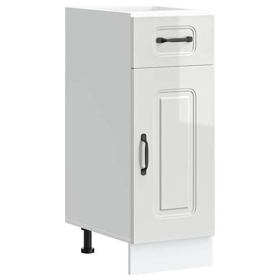 Armoire de cuisine kalmar blanc brillant bois ingénierie