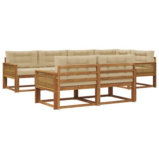 Ensemble de canapés d'extérieur 8 pc naturel et beige