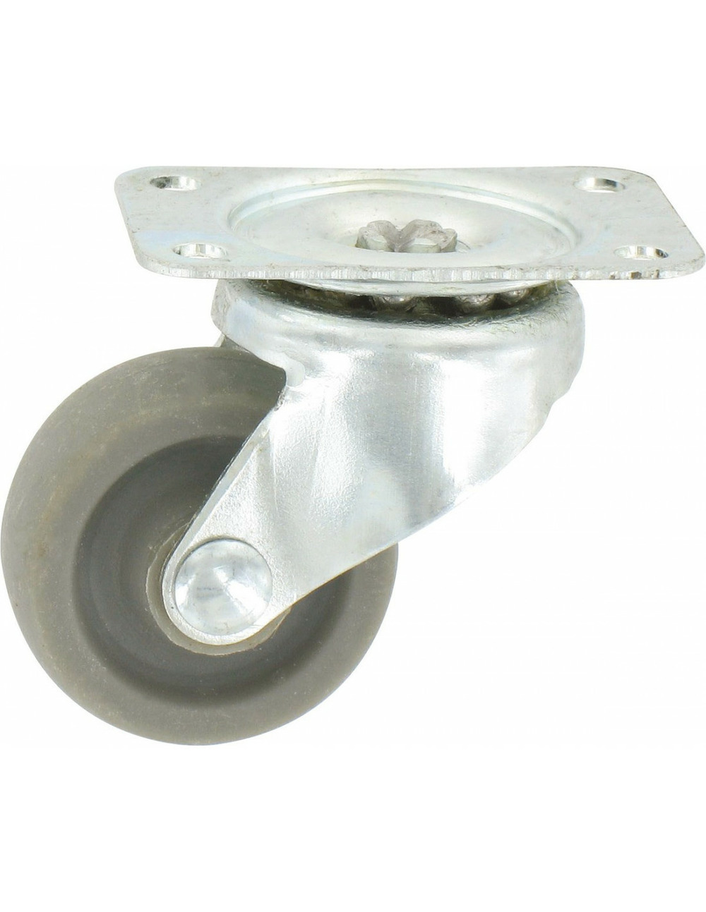 Roulette mini roll à platine pivotante roue plastex gris 42 x 32
