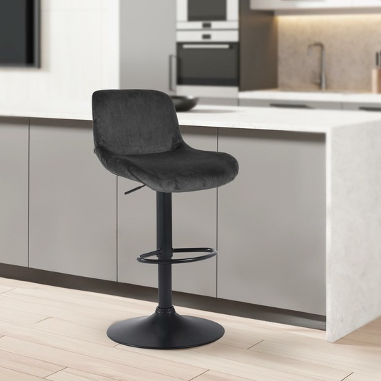Tabouret de bar solon velours noir
