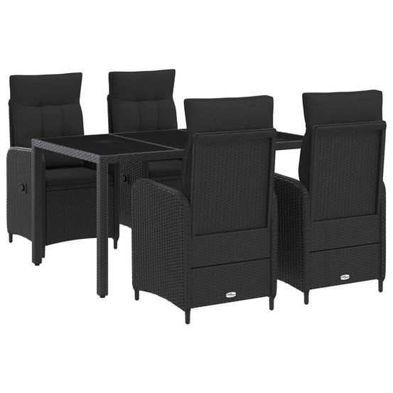 Ensemble de repas extérieur 5 pc noir polyrotin