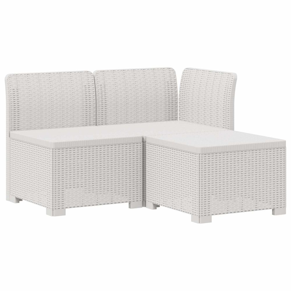 Canapé de jardin 3 places aspect rattan 3 place pp blanc