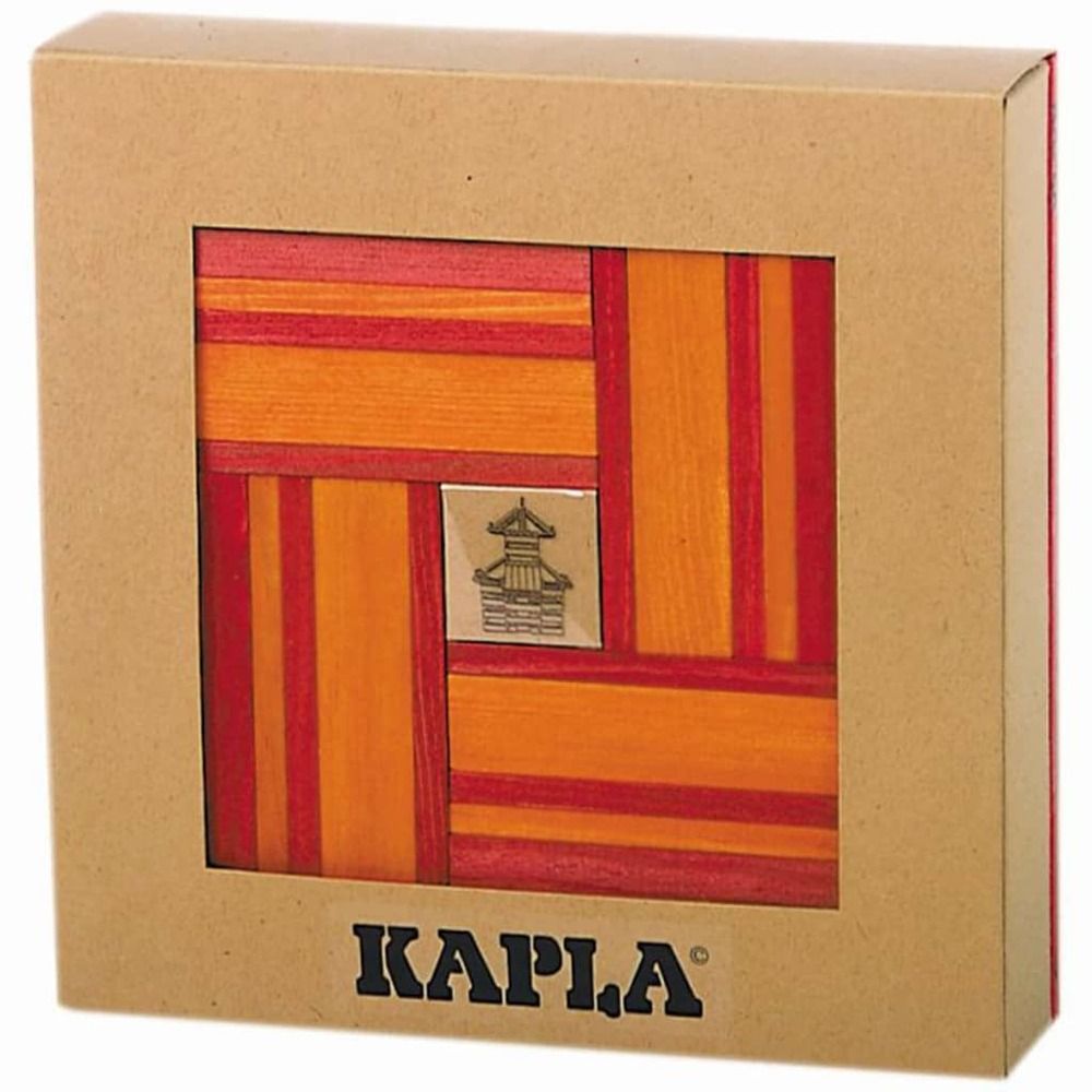 Jeu de planches en bois 40 pièces rouge et orange kapl172106