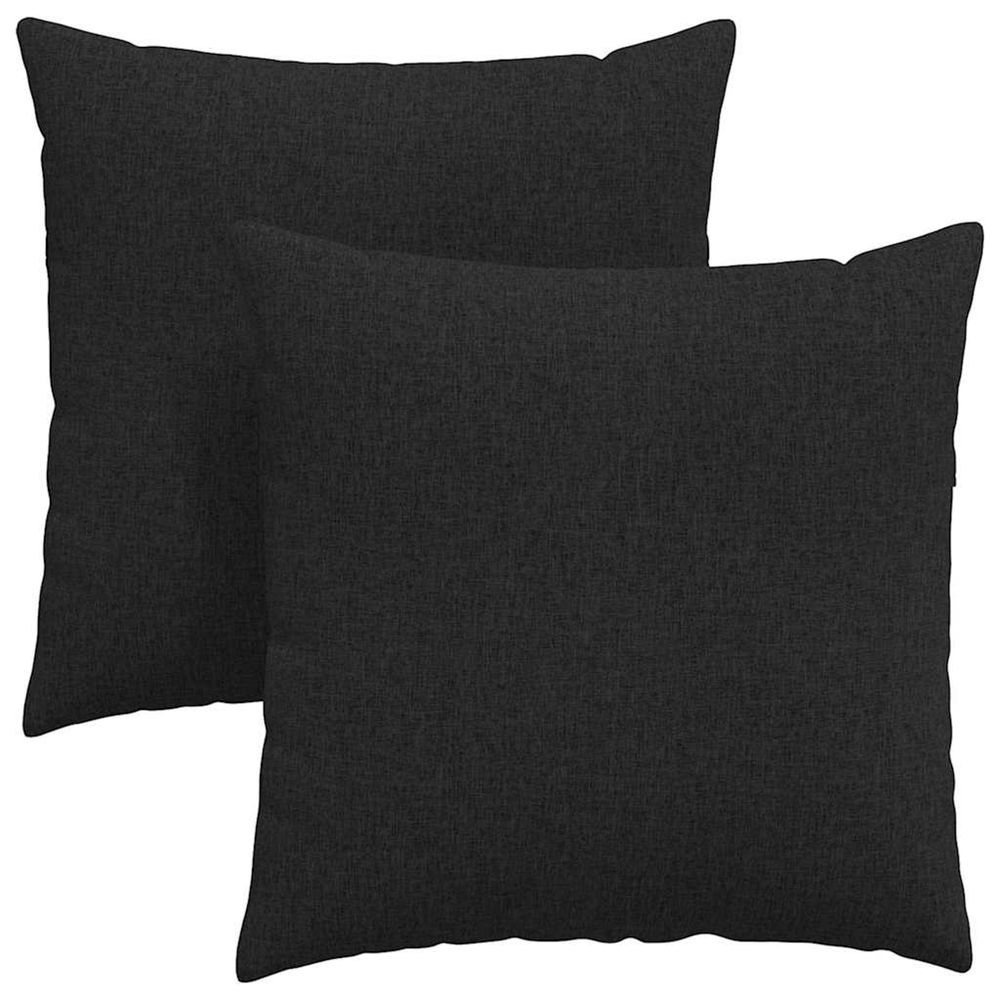 Coussins de canapé 2 pc tissu noir 80 x 80 cm