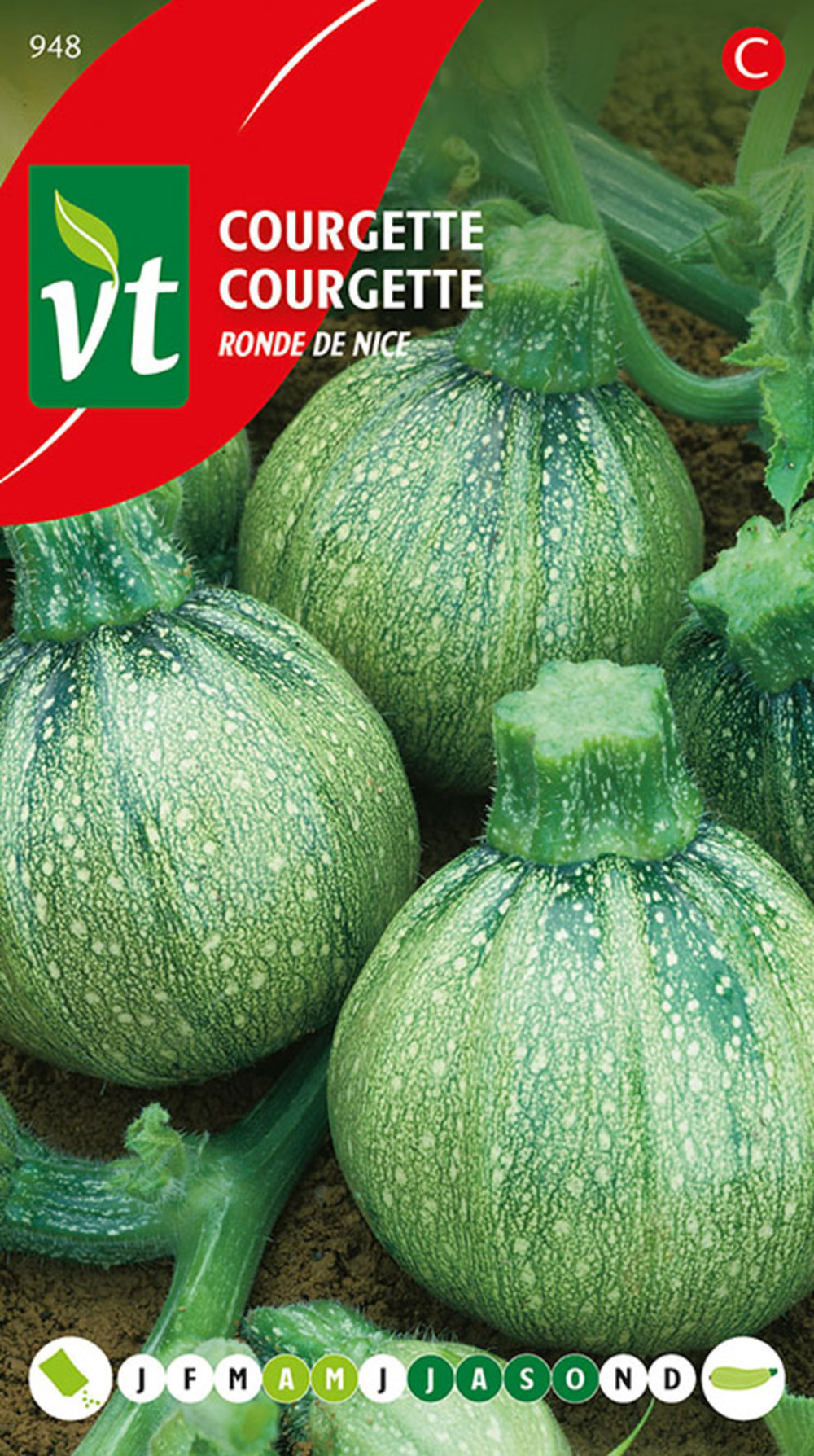 Courgette ronde de nice - ca. 1,5 gr (livraison gratuite)
