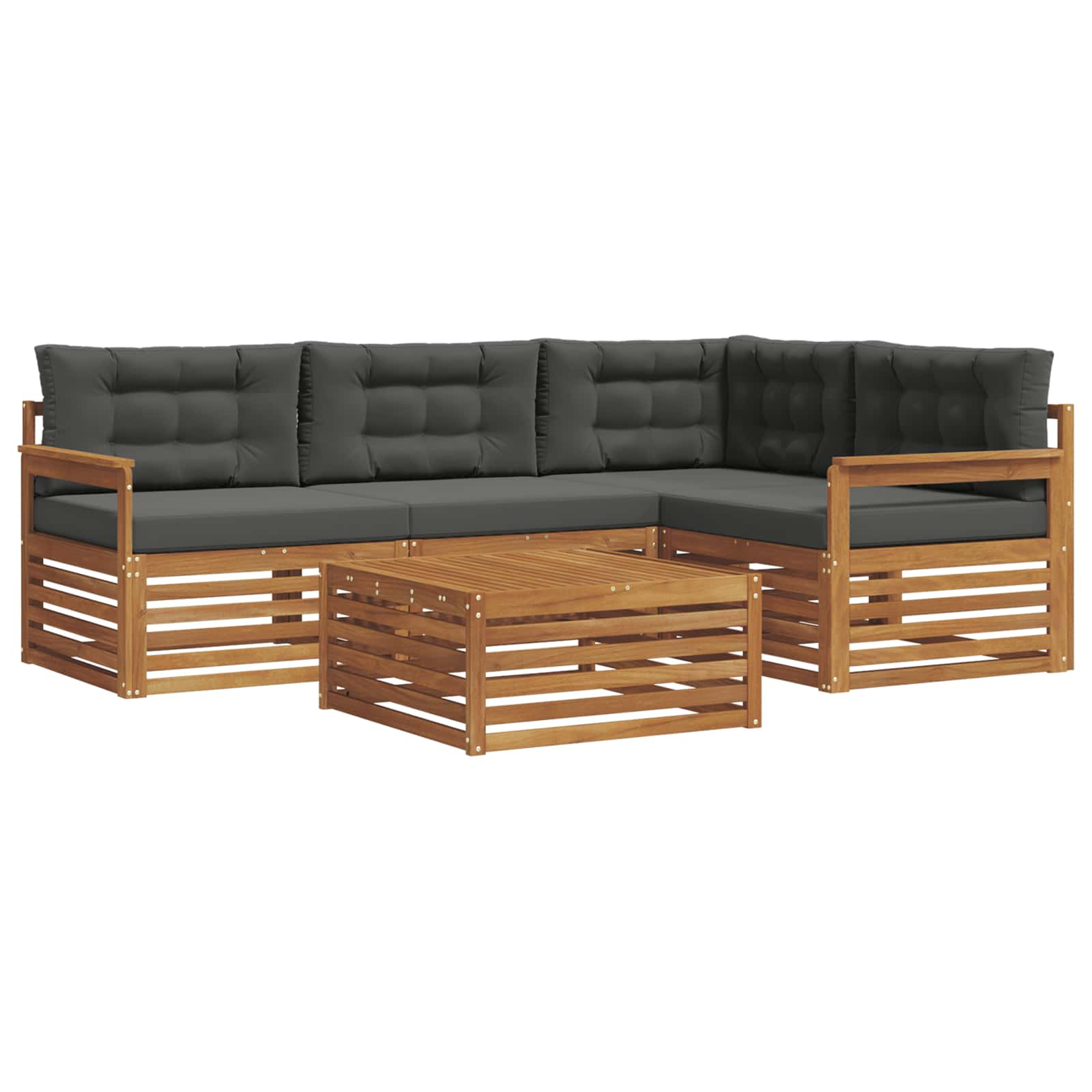 Ensemble de canapés d'extérieur 5 pcs naturel et anthracite