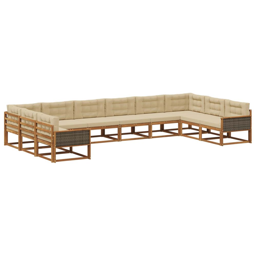 Ensemble de canapés d'extérieur 10 pc naturel et beige