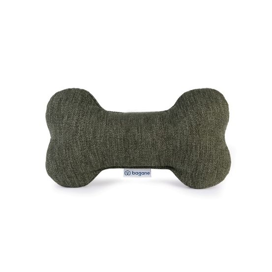 Rivoli - jouet os pour chien en tissu upcyclé kaki, 20x12x6cm