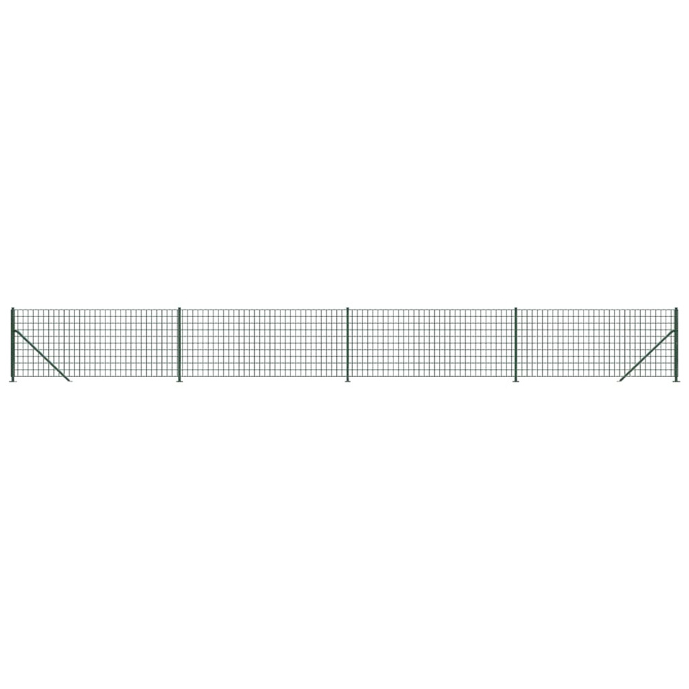 Clôture en treillis métallique avec bride vert 0,8x10 m