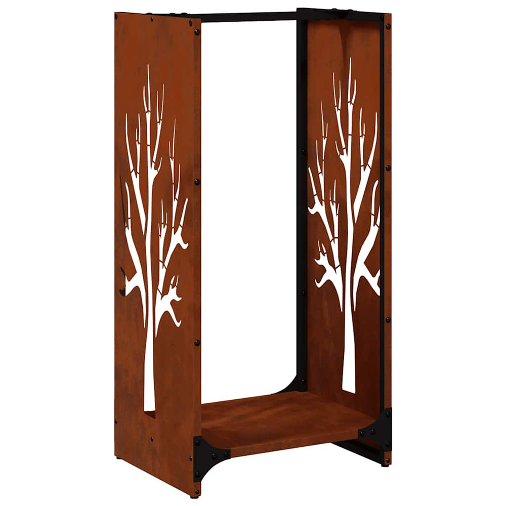 Étagère à bois 40x30x80 cm acier résistant aux intempéries