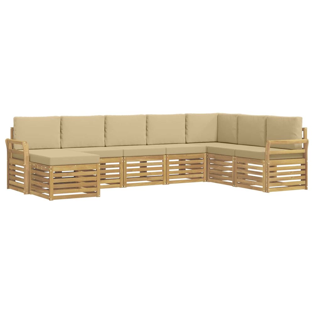Ensemble de canapés d'extérieur 8 pc blanc et beige polyester